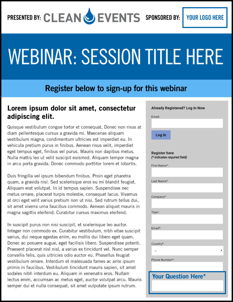 CLEAN Event Webinar Opportunity
